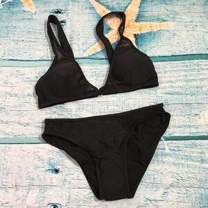 Black Mesh Bikini Swimsuit